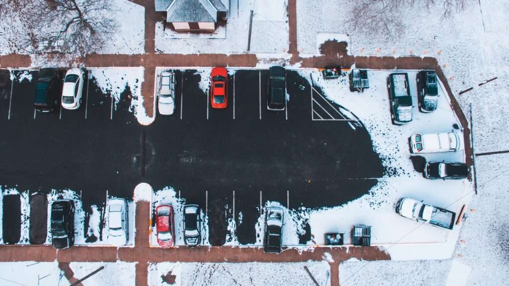 winter parking lots