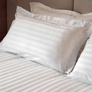 Satin Stripe Top Sheets White - King 5 Qty | LePack Accommodation Supplies
