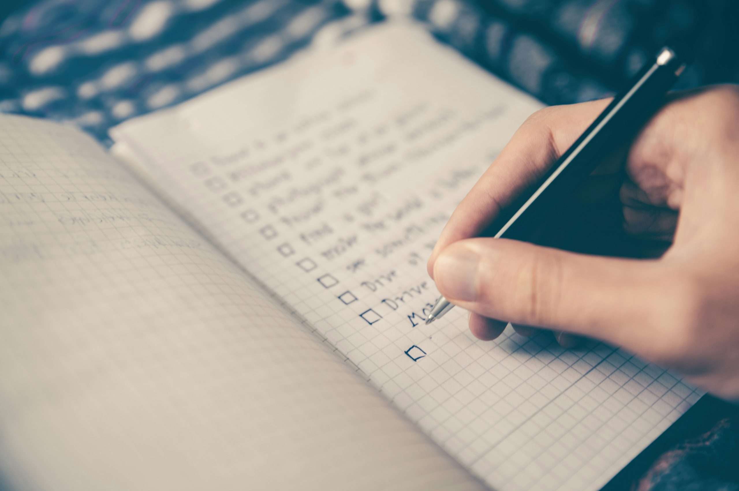 A checklist for a fast turn over kit